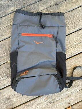 Gray and Black Men’s Backpack with Orange Accents